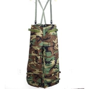 Army Camo Hunting Pants MEDIUM Suspenders Overgarment Military Camouflage 38x29